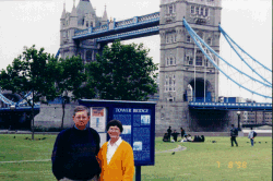 Larry and Bonnie in front of the Tower Bridge