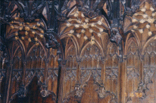 Ornate carving in the choir stalls