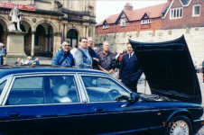 A York motorist distracts members of the group; it's a guy thing