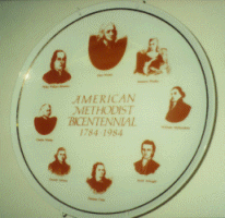 The bishop on the right side of this plate is William McKendree, one of Bonnie's ancestors